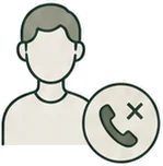 a person beside a crossed-out phone icon