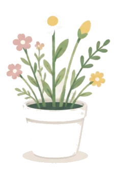a pot of wildflowers